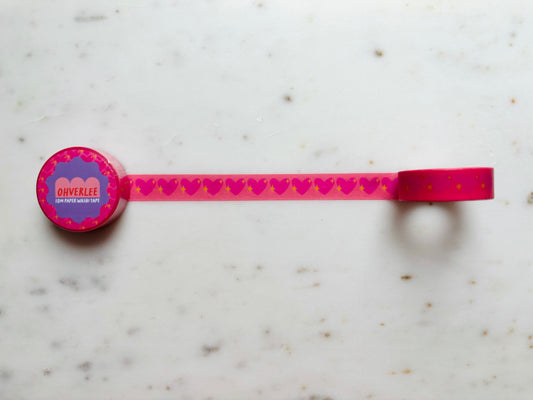 Pink Sparkling Heart Emoji Washi Tape