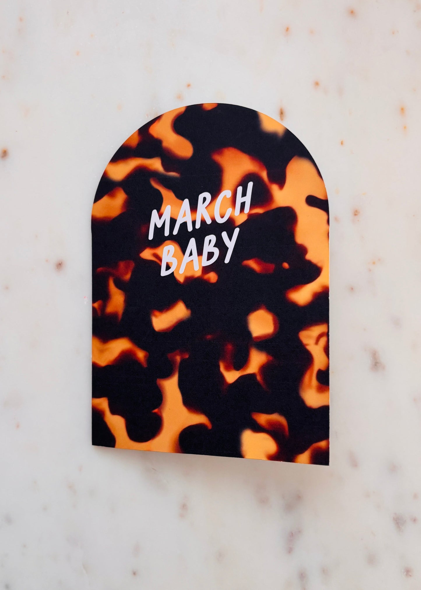 Month Baby Torty Tort Print Arch Birthday Card