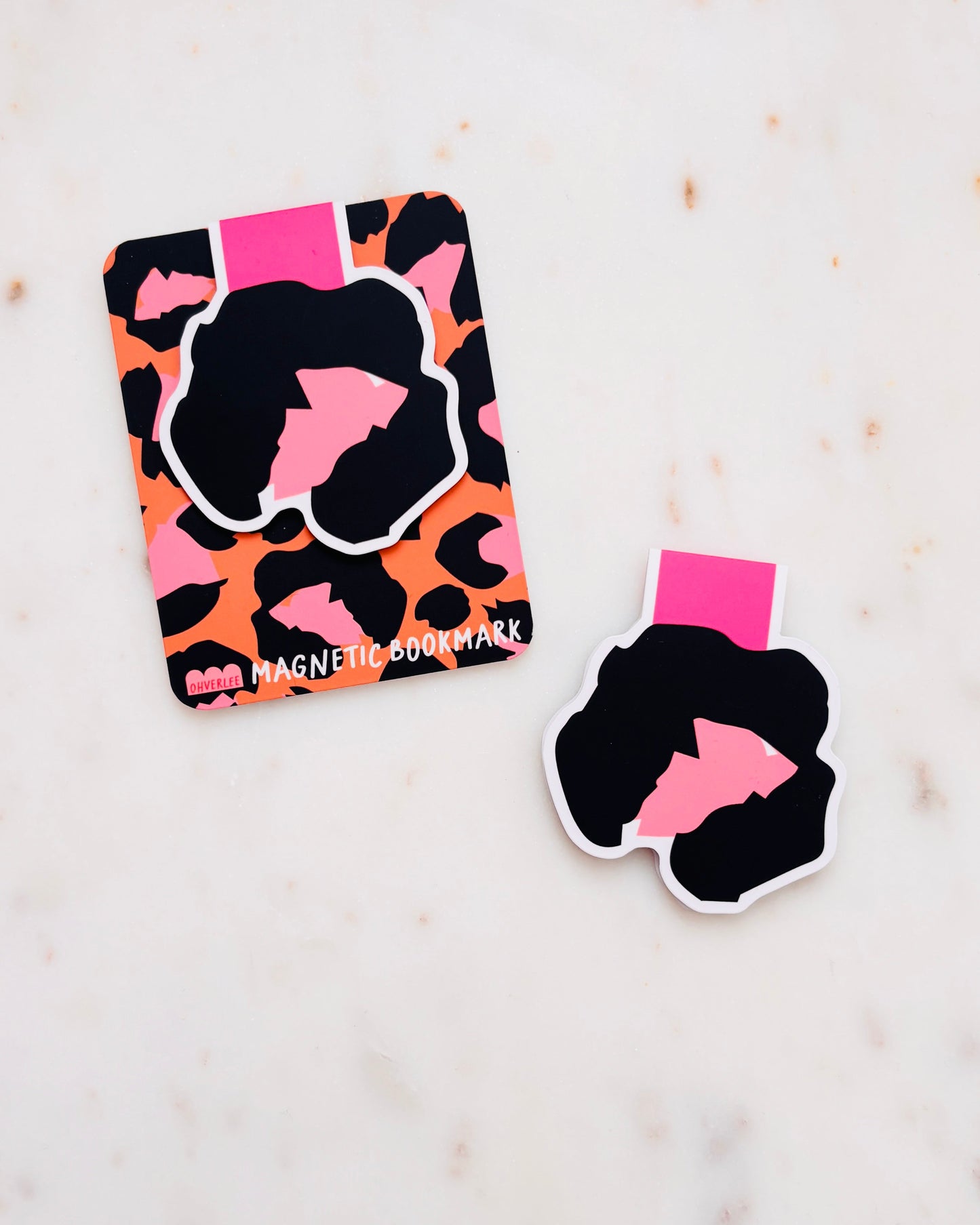 Leopard Print Abstract Shape Magnetic Bookmark