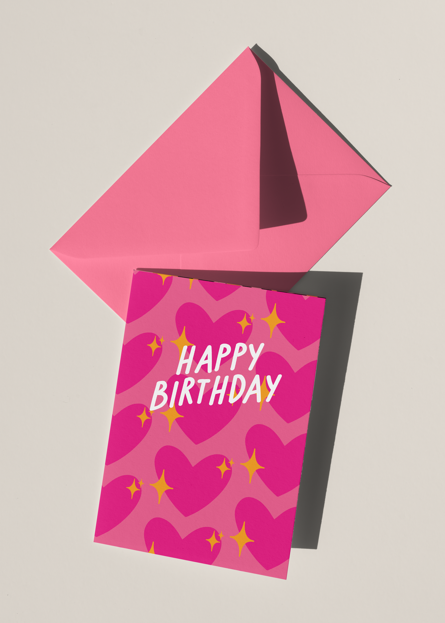 Pink Sparkling Heart Emoji 💖 Birthday Cards