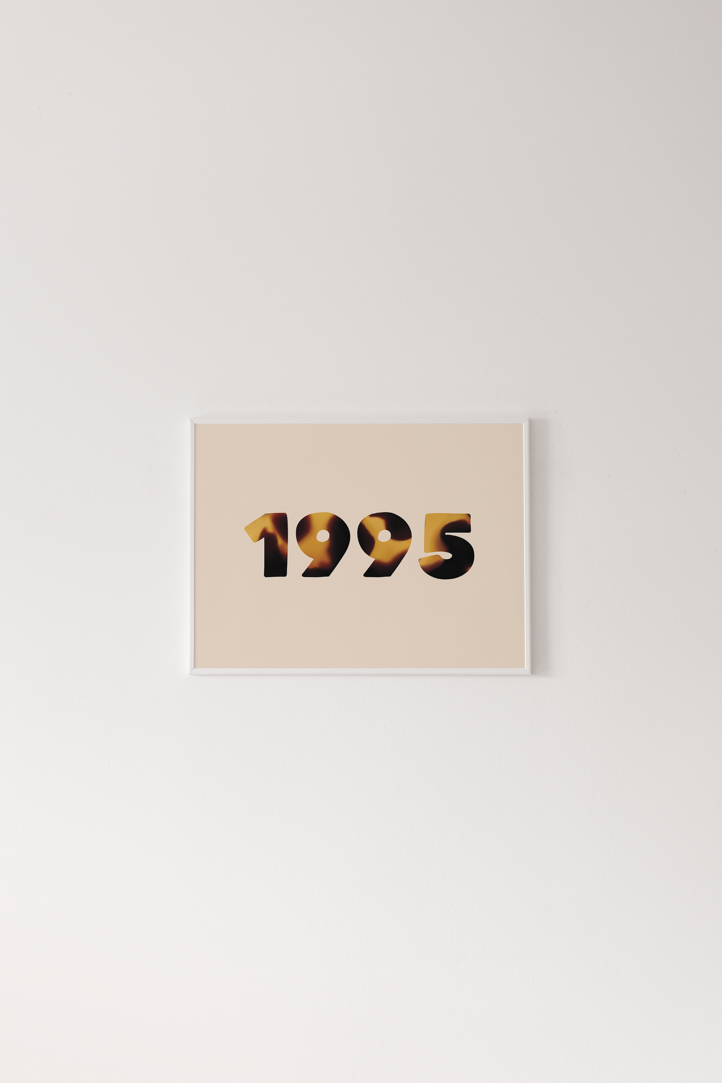 Poster with '1995' printed on a beige background