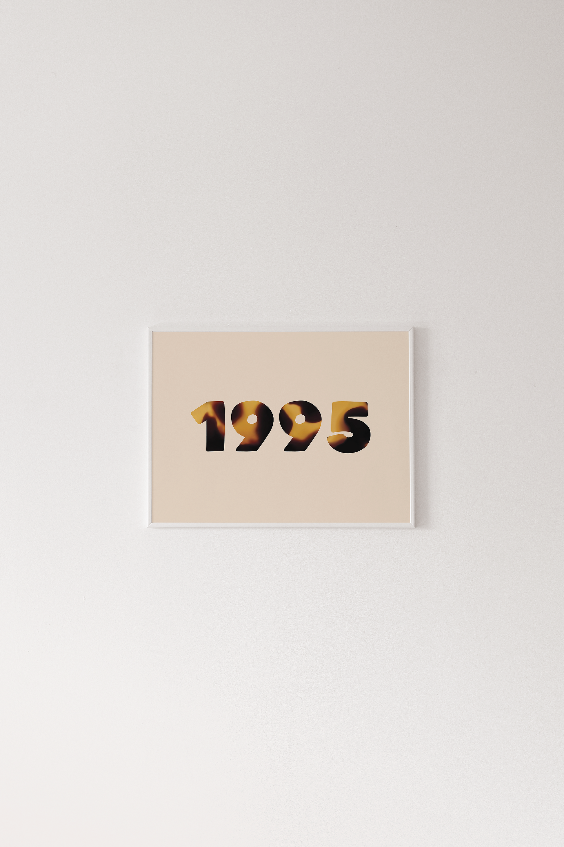 Poster with '1995' printed on a beige background