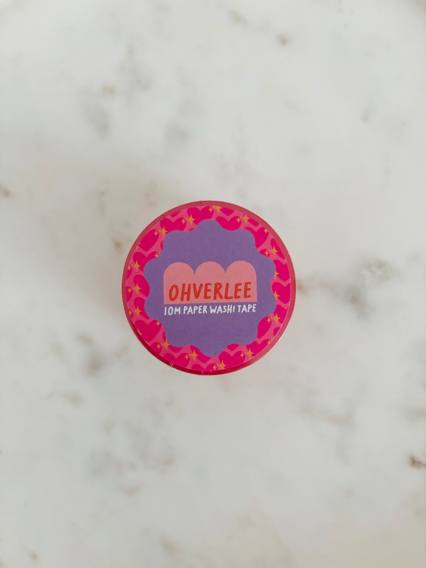 Pink Sparkling Heart Emoji Washi Tape