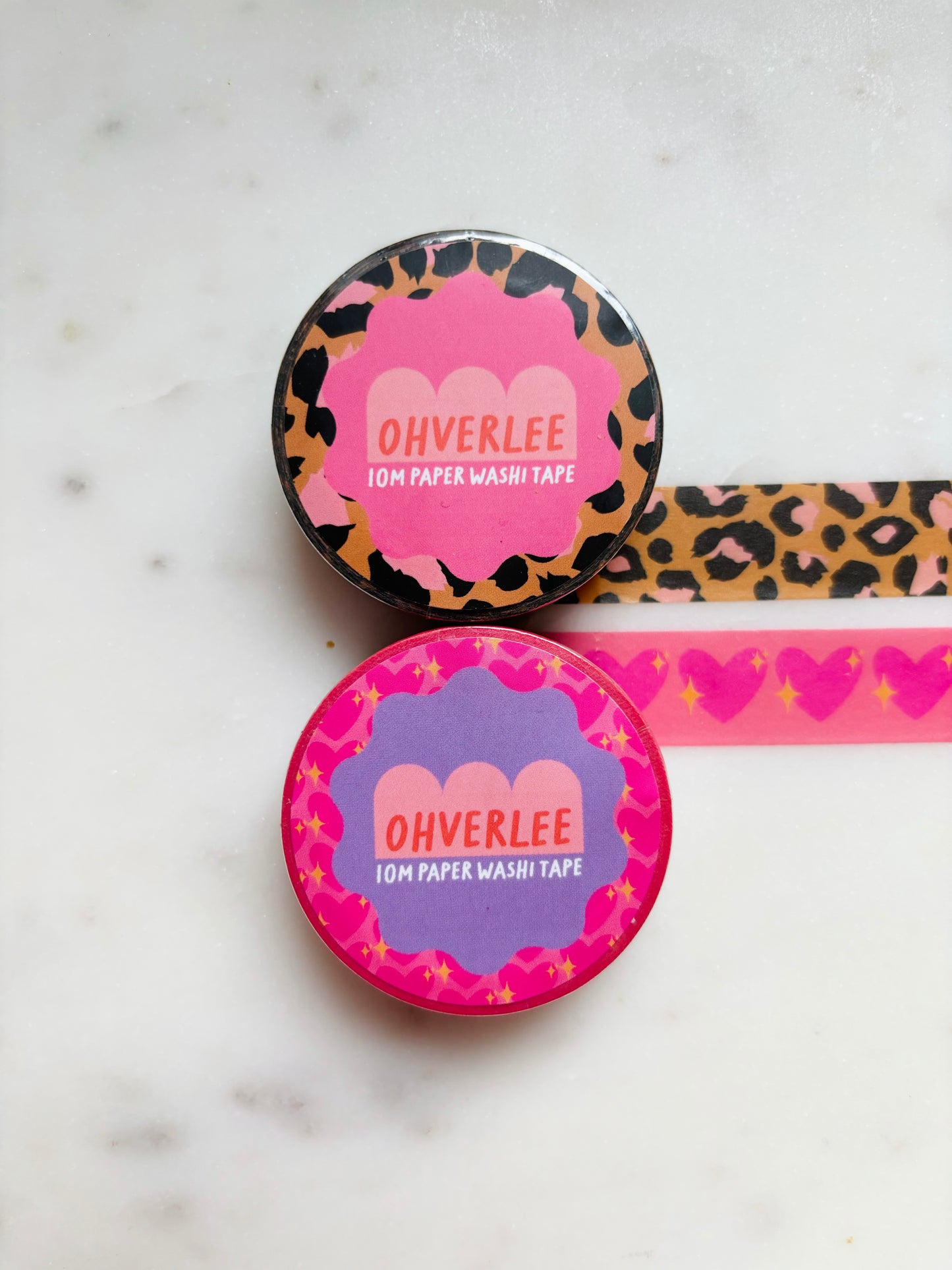 Pink Sparkling Heart Emoji Washi Tape