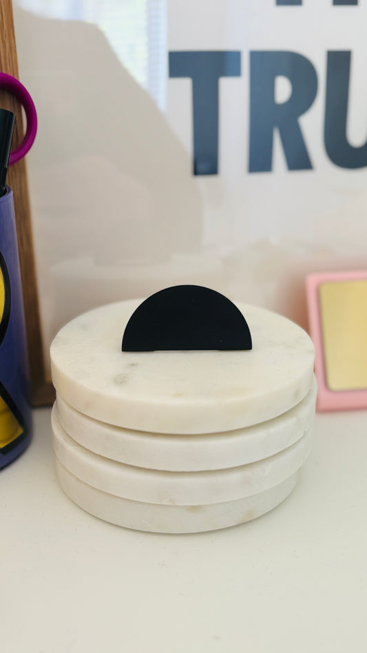 Black Brass Half Moon Postcard Stand