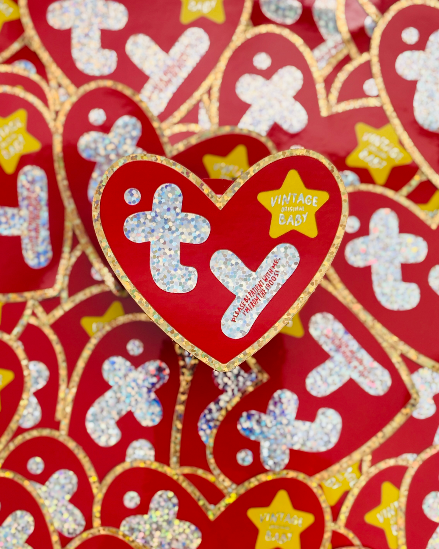 Disco Glitter Please Be Patient With Me I'm From The 1900s Heart Sticker 🪩 ♥️