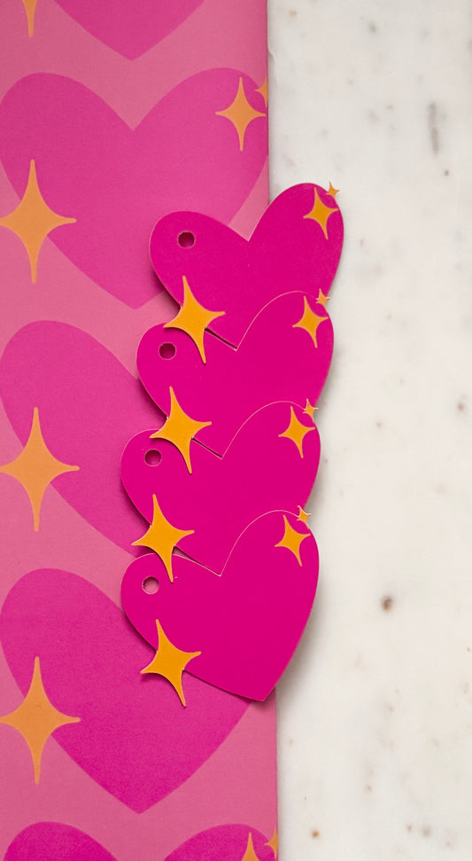 Pink Sparkling Heart Emoji 💖 Gift Wrap Duo ✨OHVERLEE Shop Exclusive✨