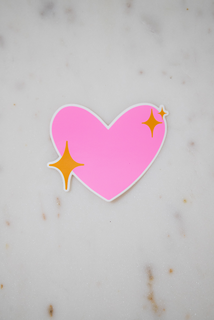 Neon Pink Heart Emoji Neon Pink Sticker