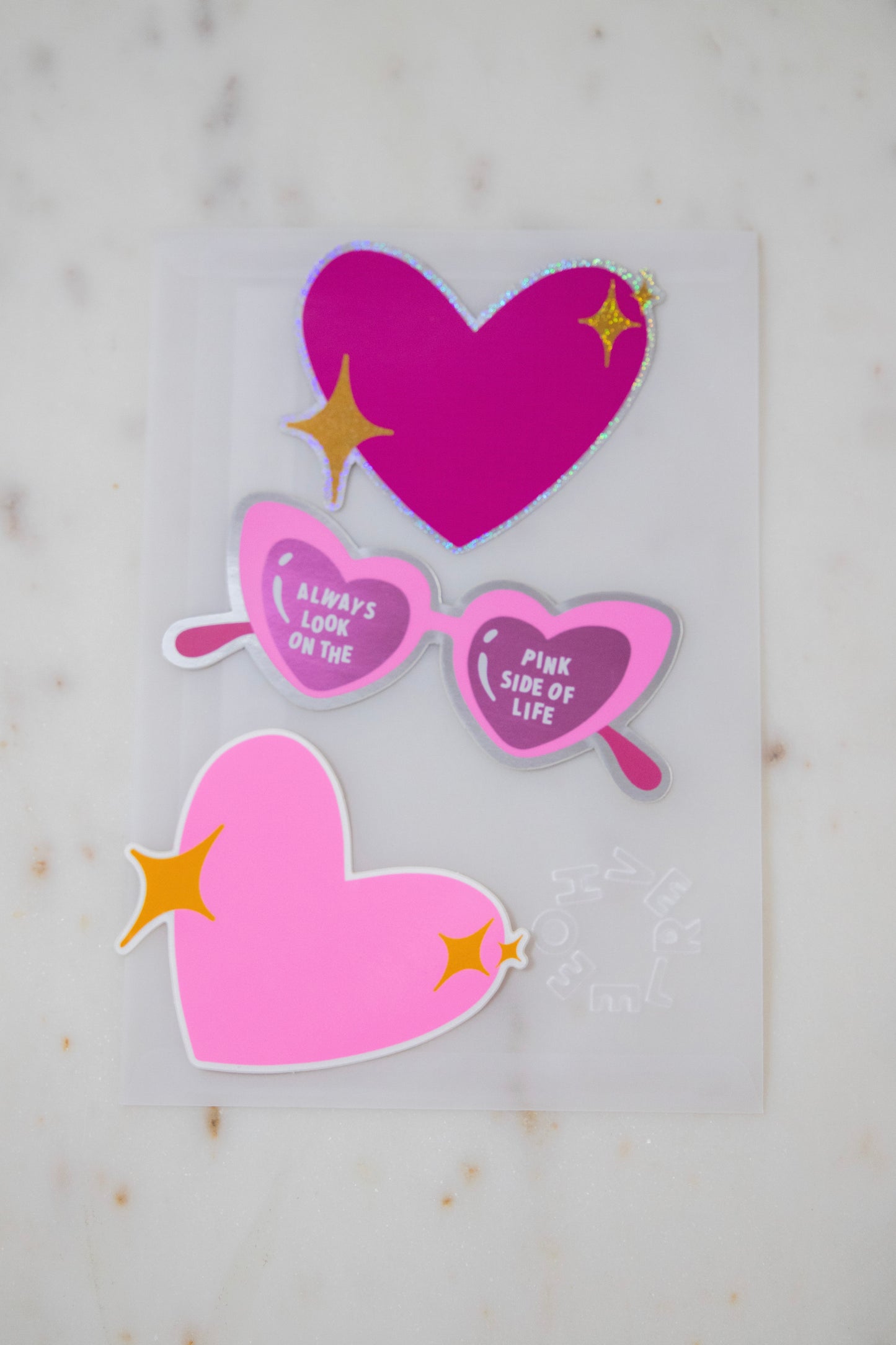 Pink Sparkling Heart Emoji Glitter Sticker