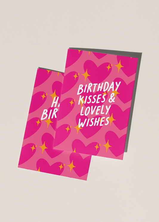 Pink Sparkling Heart Emoji 💖 Birthday Cards