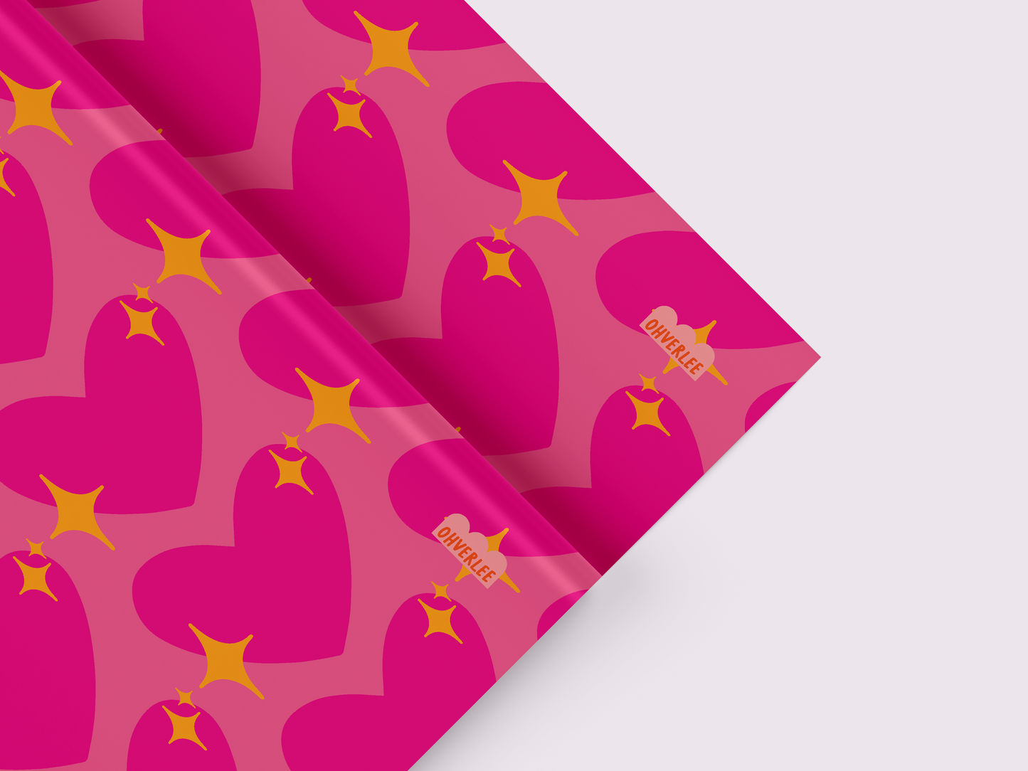 Pink Sparkling Heart Emoji 💖 Gift Wrap Sheet