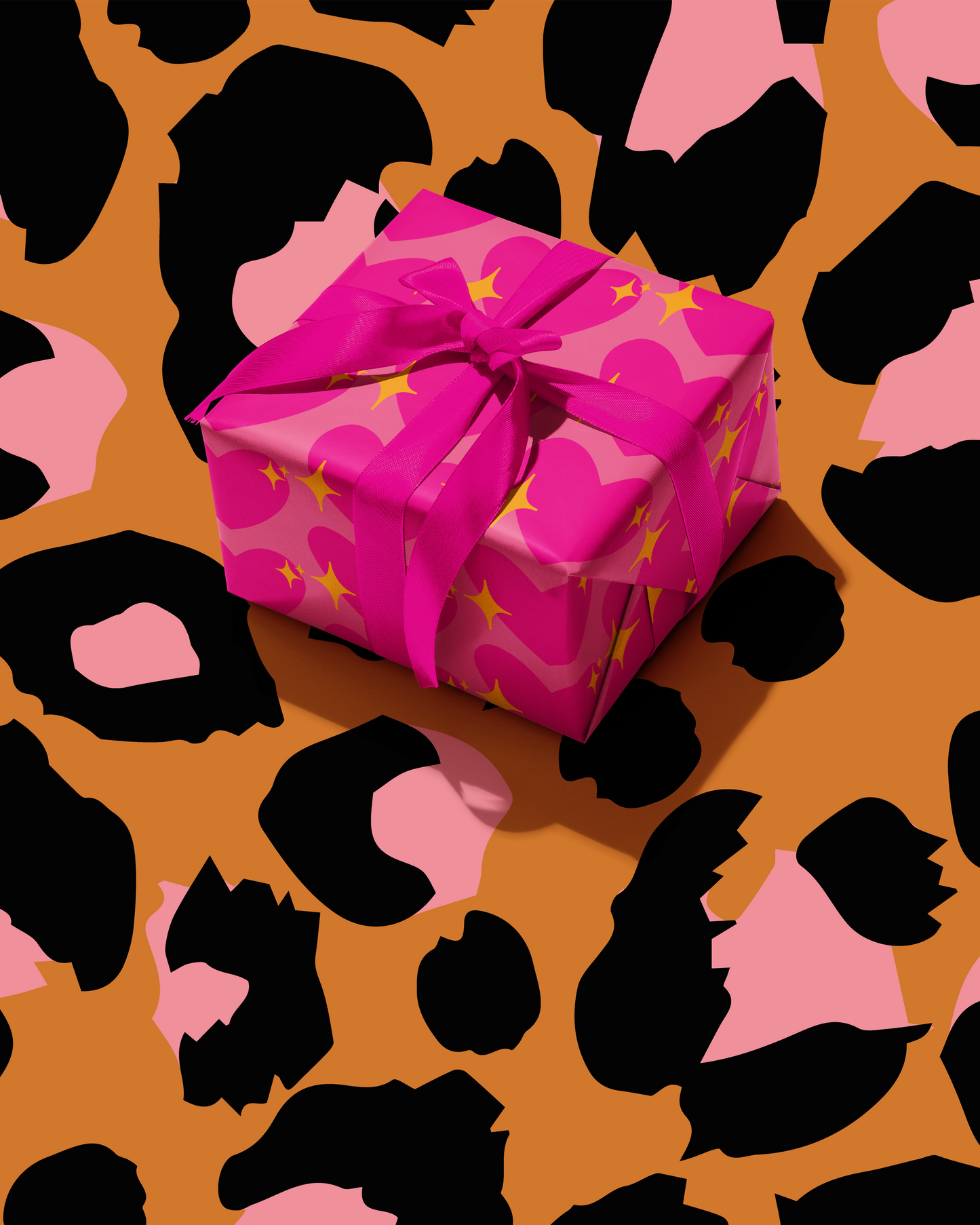 Pink Sparkling Heart Emoji 💖 Gift Wrap Sheet