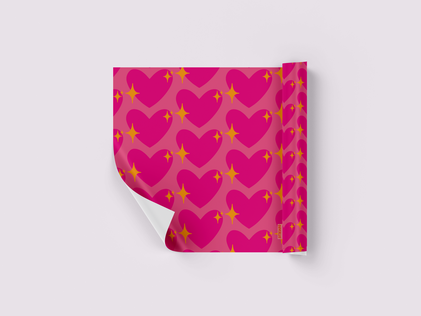 Pink Sparkling Heart Emoji 💖 Gift Wrap Sheet
