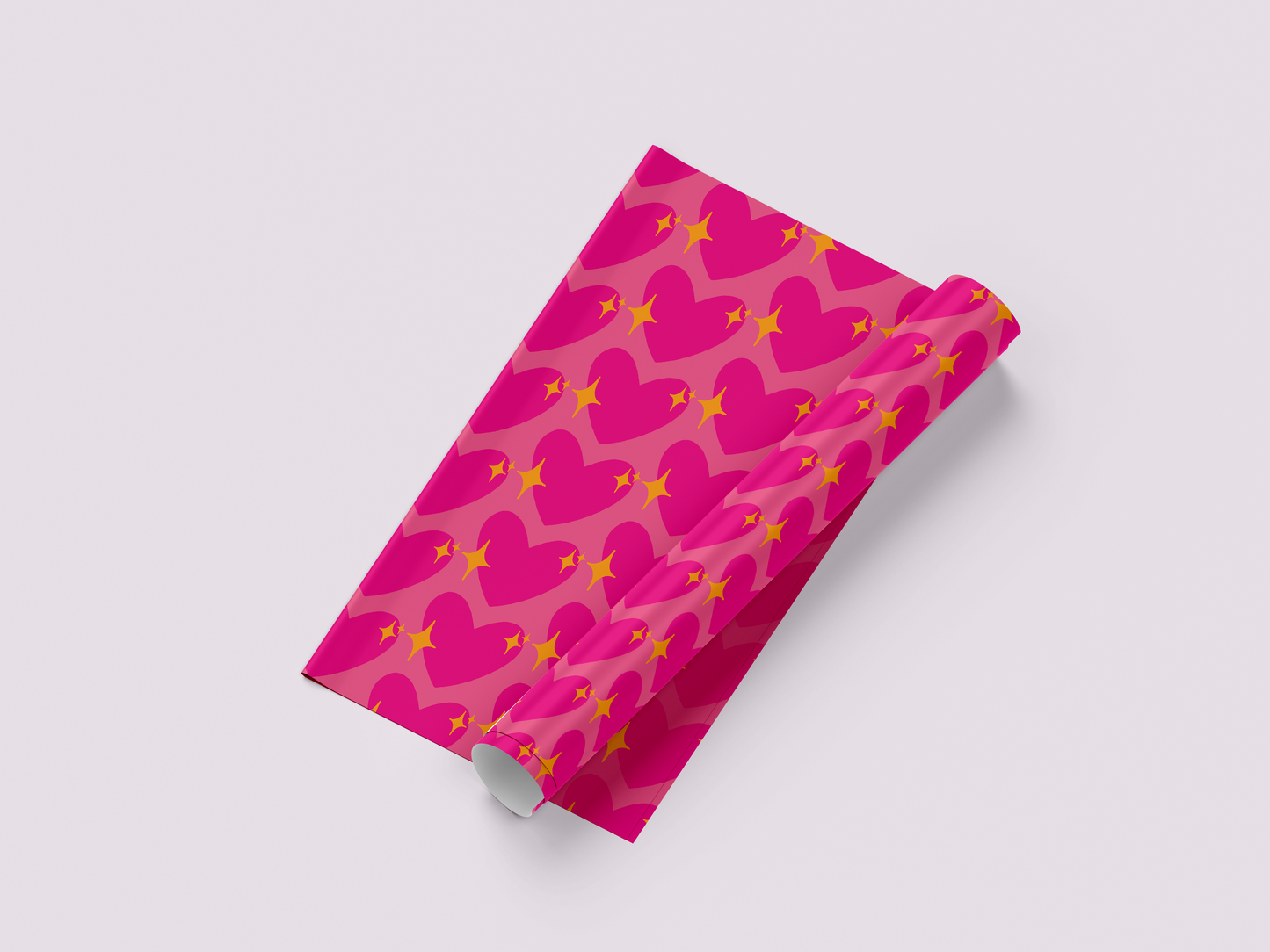 Pink Sparkling Heart Emoji 💖 Gift Wrap Sheet