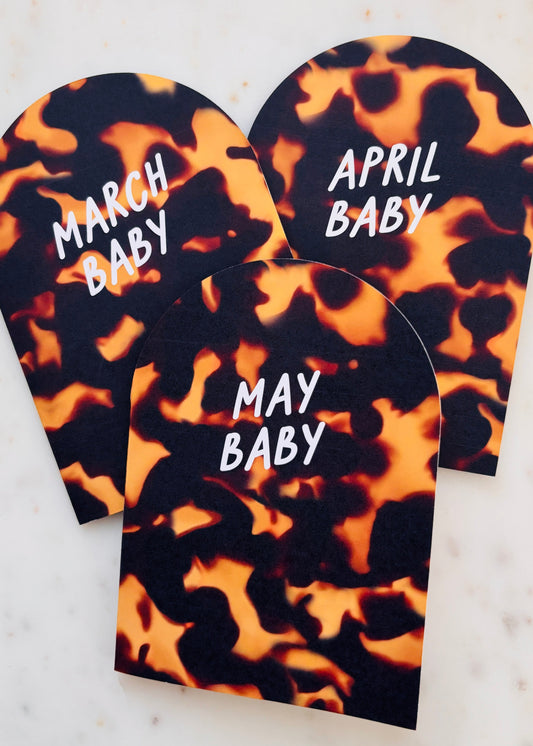 Month Baby Torty Tort Print Arch Birthday Card